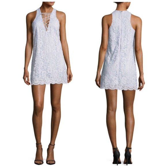 NEW Lovers + Friends Escape Lace Mini Dress in Light Blue - Picture 1 of 5
